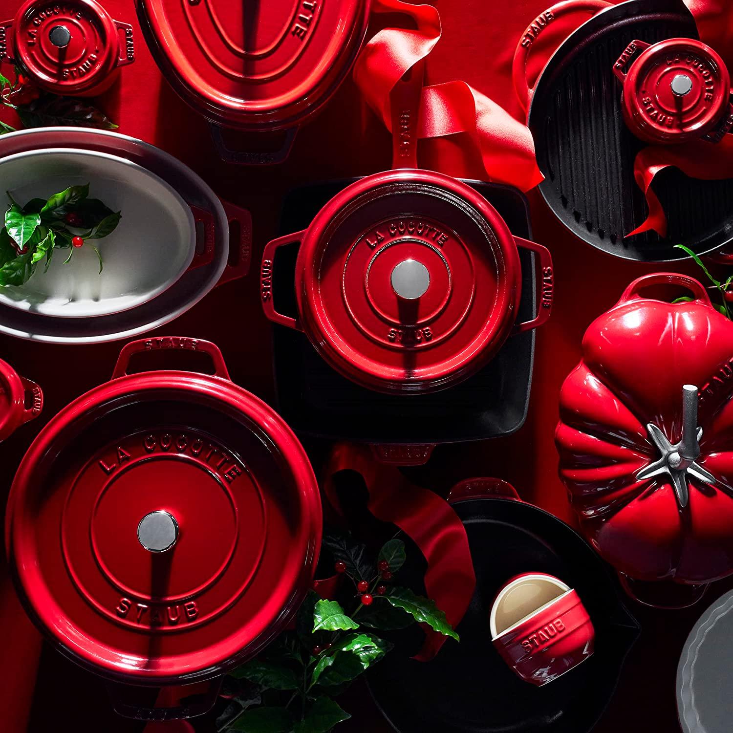 STAUB Ceramics Bakeware-Pie-Pans Dish, 9-inch, Cherry