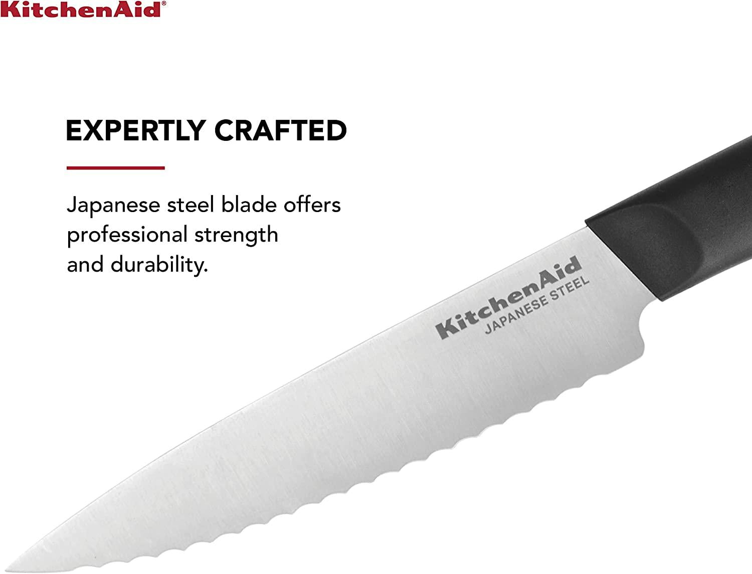 KitchenAid Classic Serrated Utility Knife, 5.5-Inch, Black