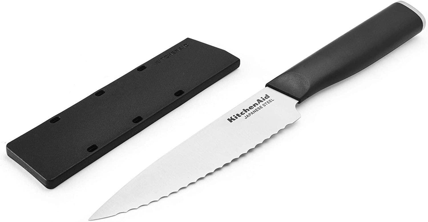 KitchenAid Classic Serrated Utility Knife, 5.5-Inch, Black