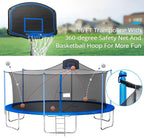 16 FT Trampoline with Basketball Hoop, Outdoor Trampoline with Enclosure for Adults Kids, ASTM Approved Heavy-Duty Fitness Trampoline for Backyard for 8-9 Kids, 2021 Upgraded Capacity 1000lbs