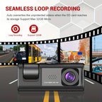 3 Channel Dash Cam Front And Rear Inside,1080P Dash Cam IR Night Vision, Loop Recording Car DVR Camera 3 Lens  With 2 Inch IPS Screen 3 Cameras Car Dashcam,car Black Box Recording At Same Time,Wide Angle Dashboard Camera Recorder