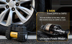MESHUBA Tire Inflator 12V Portable Air Compressor, 150PSI Air Pump For Car Tires With Digital Pressure GauFor Car Bike Motor Ball, Yellow