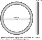 Elantrip Steering Wheel Cover Leather 14 1/2 to 15 inch Universal Padded Soft Grip Breathable for Car Truck SUV Jeep Anti Slip Blue and Black