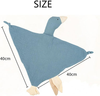 Goose Lovey Muslin Cotton Baby Blanket, Soft Breathable Lovies for Babies, Muslin Fabric for Comfortable Sleep & Play(Black Green)