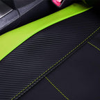 Flying Banner car seat Covers Protects Water Proof Faux Leather Carbon Fiber Fronts Fluorescence Green Black (Fluorescence Green Black, Front Pair)