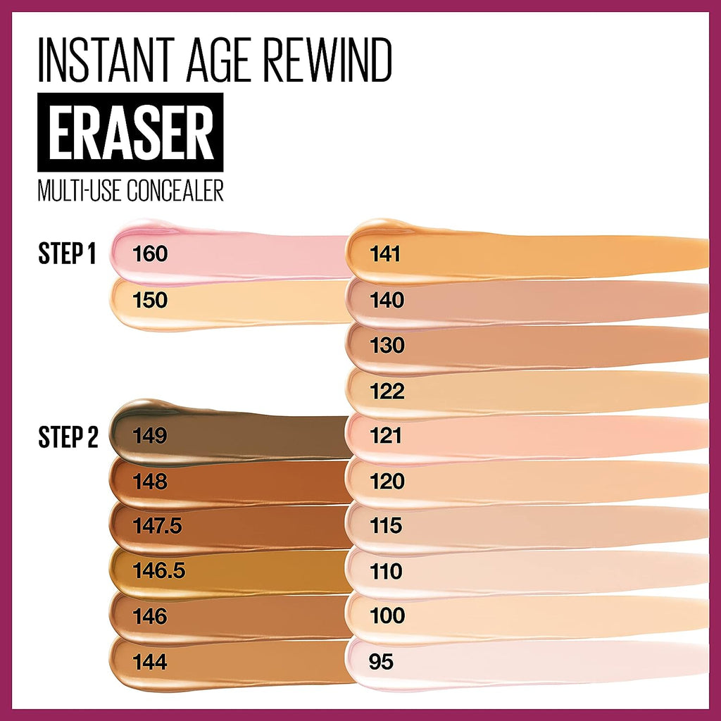 Maybelline Instant Age Rewind Eraser Dark Circles Treatment Multi-Use Concealer, 122, 1 Count (Packaging May Vary)