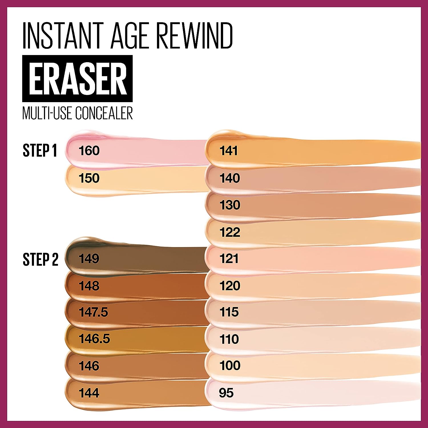 Maybelline New York Instant Age Rewind Eraser Dark Circles Treatment Multi-Use Concealer, 095, 1 Count (Packaging May Vary)
