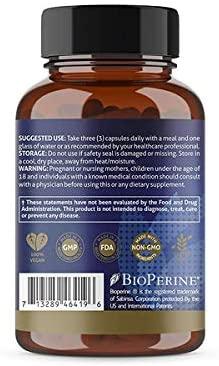 T.A. Sciences | TA-65 Supplement | 1x90 Capsules | 250 U | Free Enhanced Absorption Organic Tumeric Curcumin – 95%