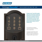 Camelot Encode Smart Wifi Door Lock with Alarm in Aged Bronze