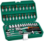 Tool 46Pcs Professional Spanner Socket Set 1/4inch Screwdriver Ratchet Wrench Set Kit Car Repair Tools Combination Hand Tool Set Universal Hand Tools Drill Bike