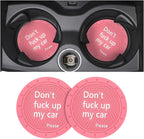 8sanlione 2 Pack Car Cup Holder Coasters, 2.75 Inch Non-Slip PVC Insert Cup Coaster, Anti-Scratch Auto Cup Mats for Women Men, Vehicle Interior Accessories Universal for Car, SUV, Truck (D Pink/2PCS)