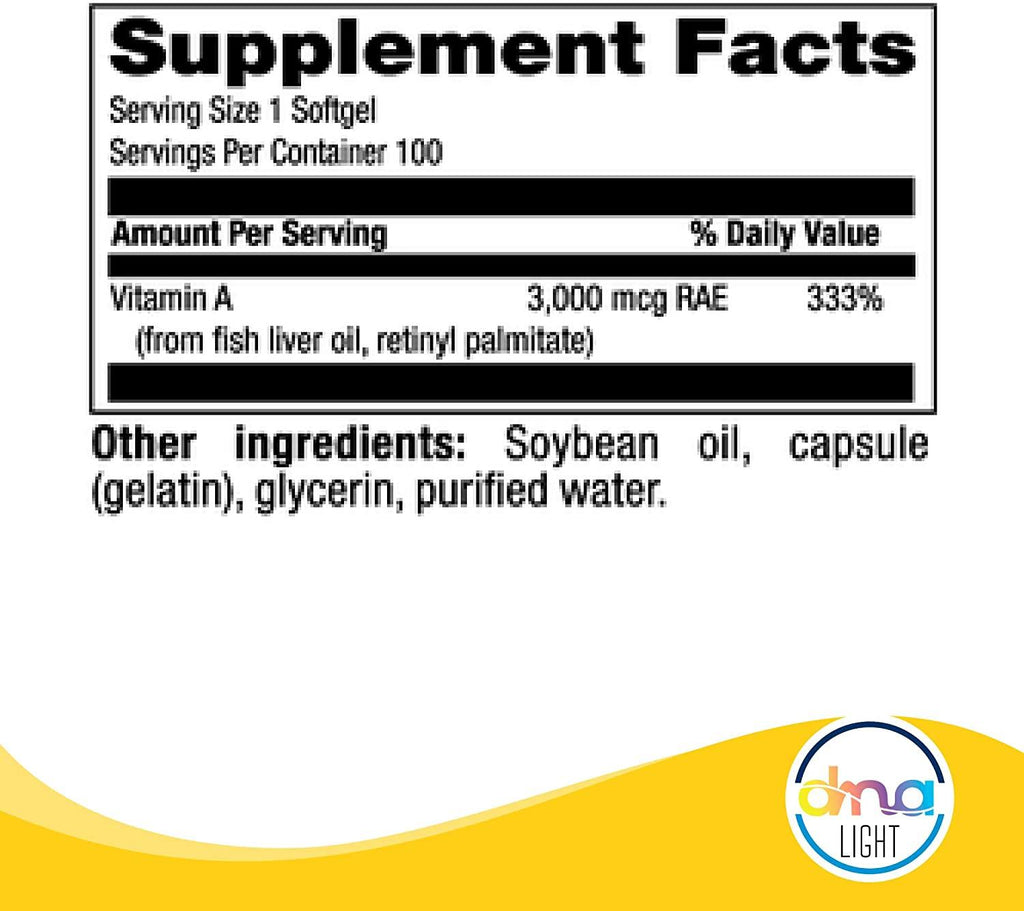 DNA Light Vitamin A (100 Count (Pack of 1))