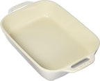 STAUB Ceramics Rectangular Baking Dish, 10.5x7.5-inch, Rustic Ivory