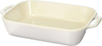 STAUB Ceramics Rectangular Baking Dish, 10.5x7.5-inch, Rustic Ivory