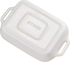 STAUB Ceramics Rectangular Baking Dish, 10.5x7.5-inch, Rustic Ivory