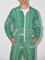 mens all over letter dot print zip jacket street two pieces outfits