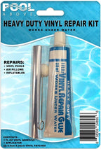 heavy duty vinyl repair patch kit for above-ground pool liner repair; glue and patch inflatables; boat; raft; kayak; air beds; inflatable mattress repair (light grey)