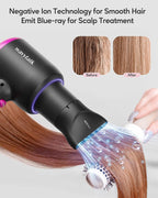 Wavytalk Diffuser Hair Dryer with Diffuser 1875W Blow Dryer Ionic Hair Dryer for Women with Constant Temperature, Hair Dryer with Ceramic Technology Fasting Drying Light and Quiet, Black