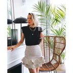 ruffled high-waisted mini skirt