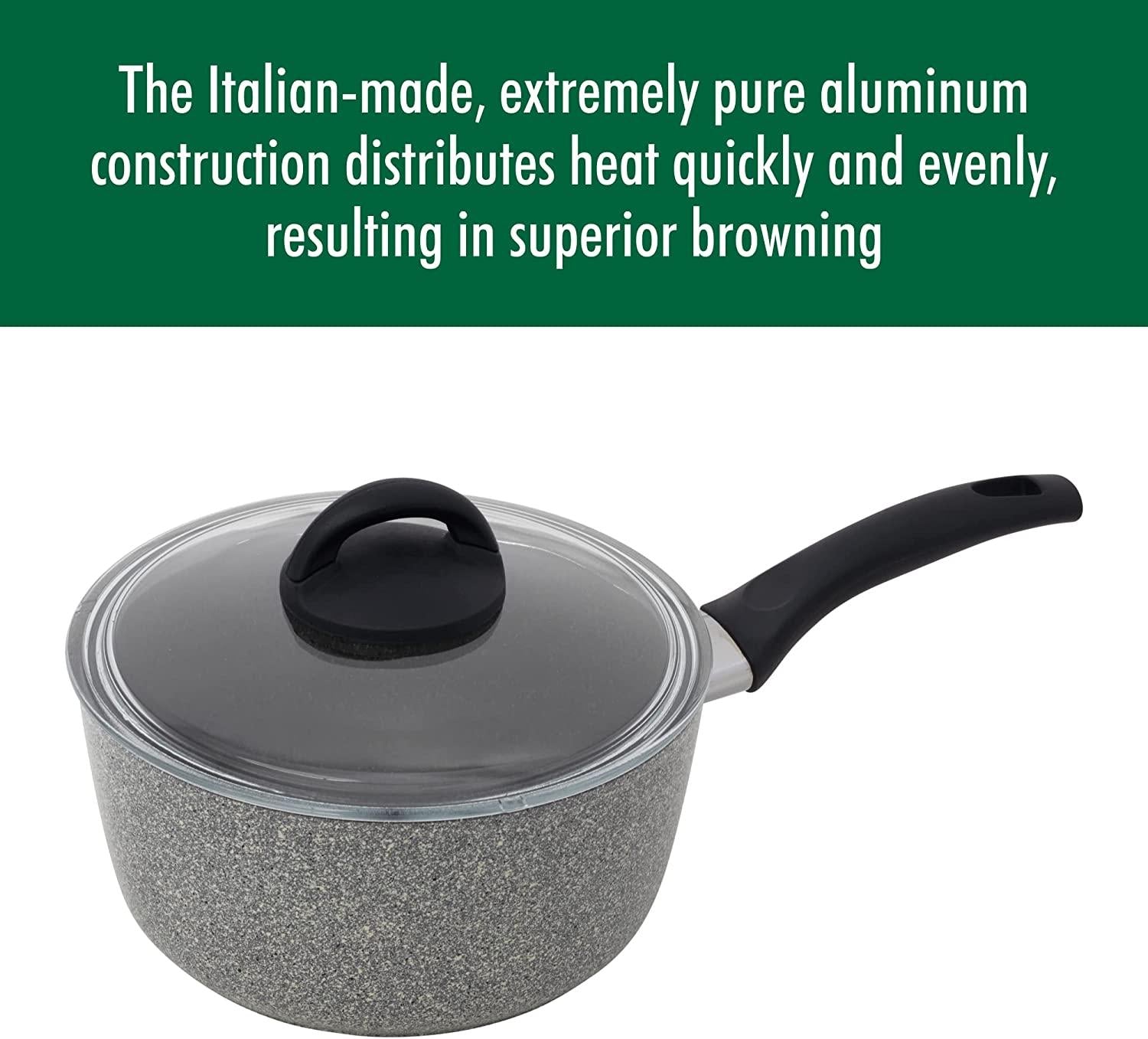 Ballarini Parma Forged Aluminum 2.8-qt Nonstick Saucepan with Lid, Made in Italy