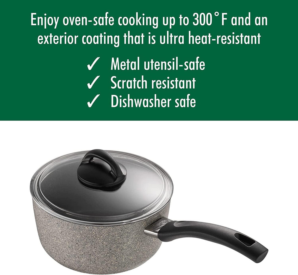 Ballarini Parma Forged Aluminum 2.8-qt Nonstick Saucepan with Lid, Made in Italy