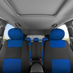 BDK PolyPro Car Seat Covers Full Set in Blue on Black – Front and Rear Split Bench Seat Covers, Easy to Install, Car Accessories for Auto Trucks Van SUV
