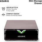 Keurig K-Mini Single Serve Coffee Maker, Black &amp; Slim Non-Rolling Storage Drawer, Coffee Pod Storage, Holds up to 24 K-Cup Pods, Black, Storage Drawer - 24ct, 9.2 x 3.3 x 12.2 inches