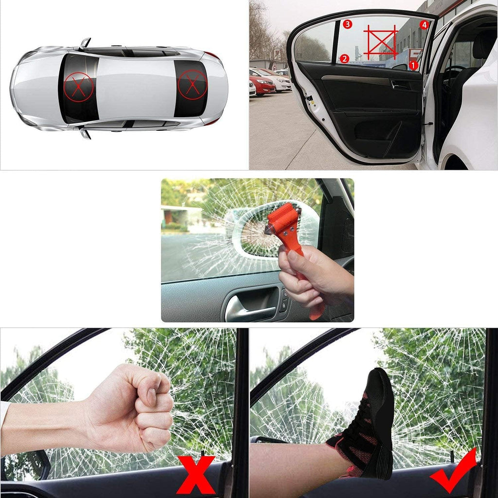 Car Safety Hammer Set of 3 Emergency Escape Tool Auto Car Window Glass Hammer Breaker and Seat Belt Cutter Escape 2-in-1 for Family Rescue &amp; Auto Emergency Escape Tools (3 PCS)