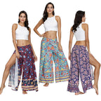 yoga casual slit wide leg pants