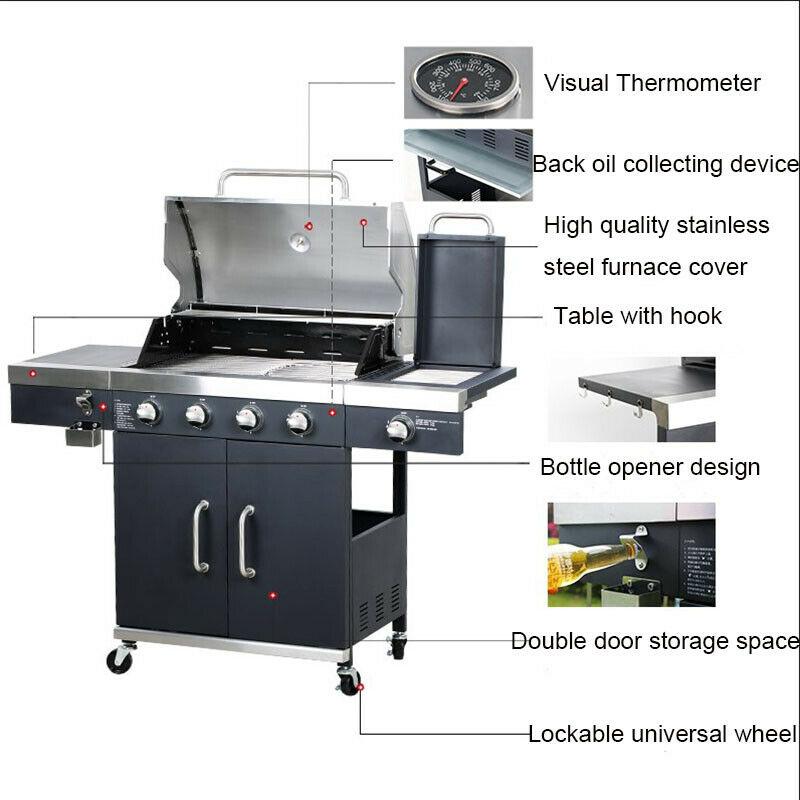 1 PC 27.5"x16.5" Multifunctional Courtyard Outdoor  Steel Gas BBQ Grill