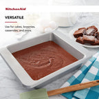 KitchenAid Nonstick Aluminized Steel Square Cake Pan, 9-Inch, Silver