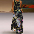 Fashion V-neck Sleeveless Printed Dress