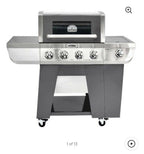 Deluxe  Steel Four-Burner Propane Gas Grill with Side Burner