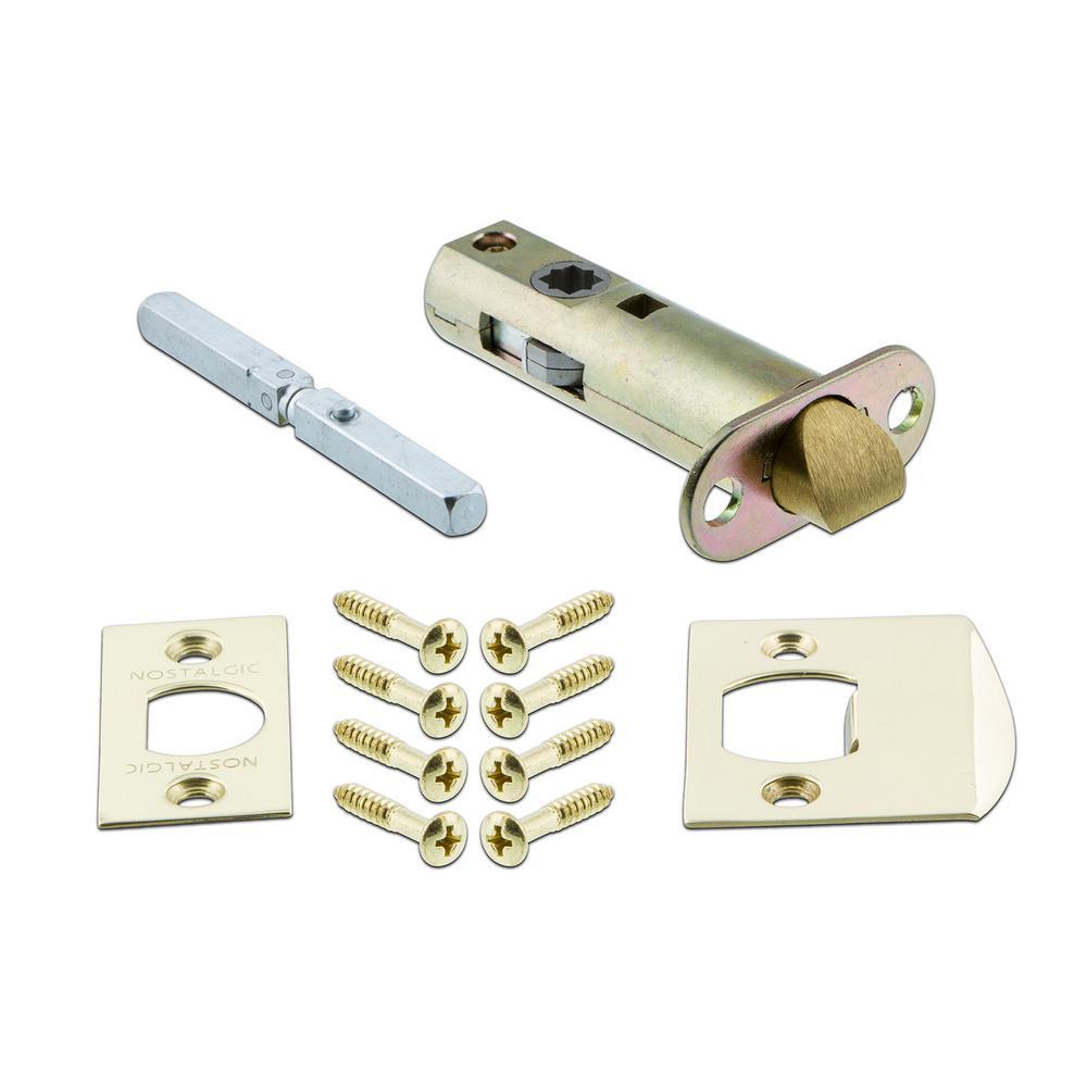 Egg &amp; Dart Plate 2-3/4 in. Backset Unlaquered Brass PassaHall/Closet Waldorf Black Door Knob