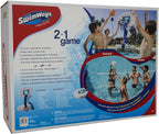 SwimWays 2 In 1 Pool Sport Combo Set - Outdoor Volleyball &amp; Basketball Net For Swimming Pool