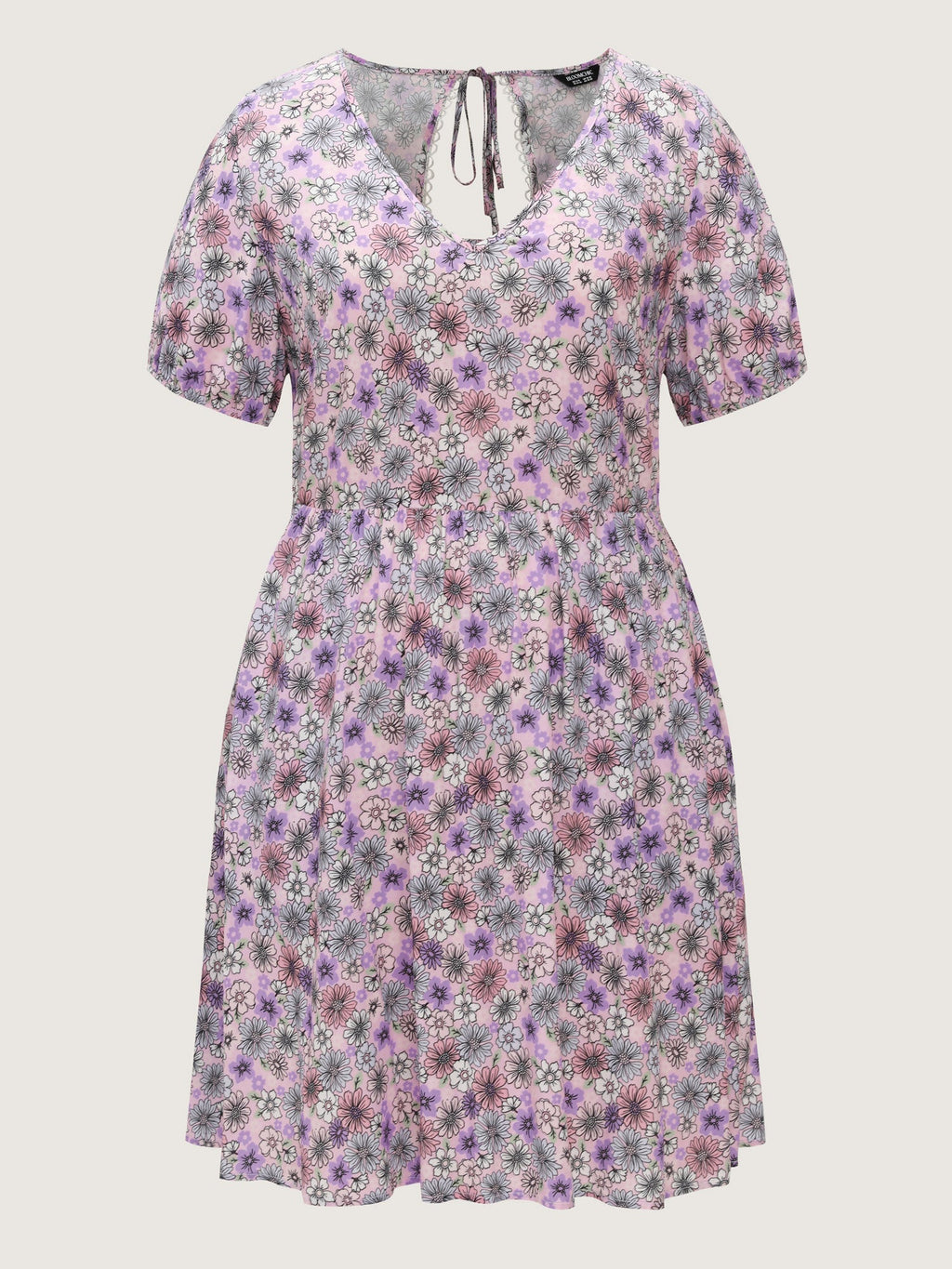 Supersoft Delicate Floral Lace Trim Mini Dress