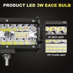 4 Pack Of 120W 12000lm LED Work Light Bar, Led Fog Light 7 Inch Off Road Light Waterproof Die-Casting Aluminum Alloy Shell For Jeep Boat UTV Truck ATV