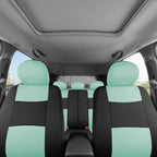 BDK PolyPro Car Seat Covers Full Set in Mint on Black – Front and Rear Split Bench Seat Covers for Cars, Easy to Install Car Seat Cover Set, Car Accessories for Auto Trucks Van SUV
