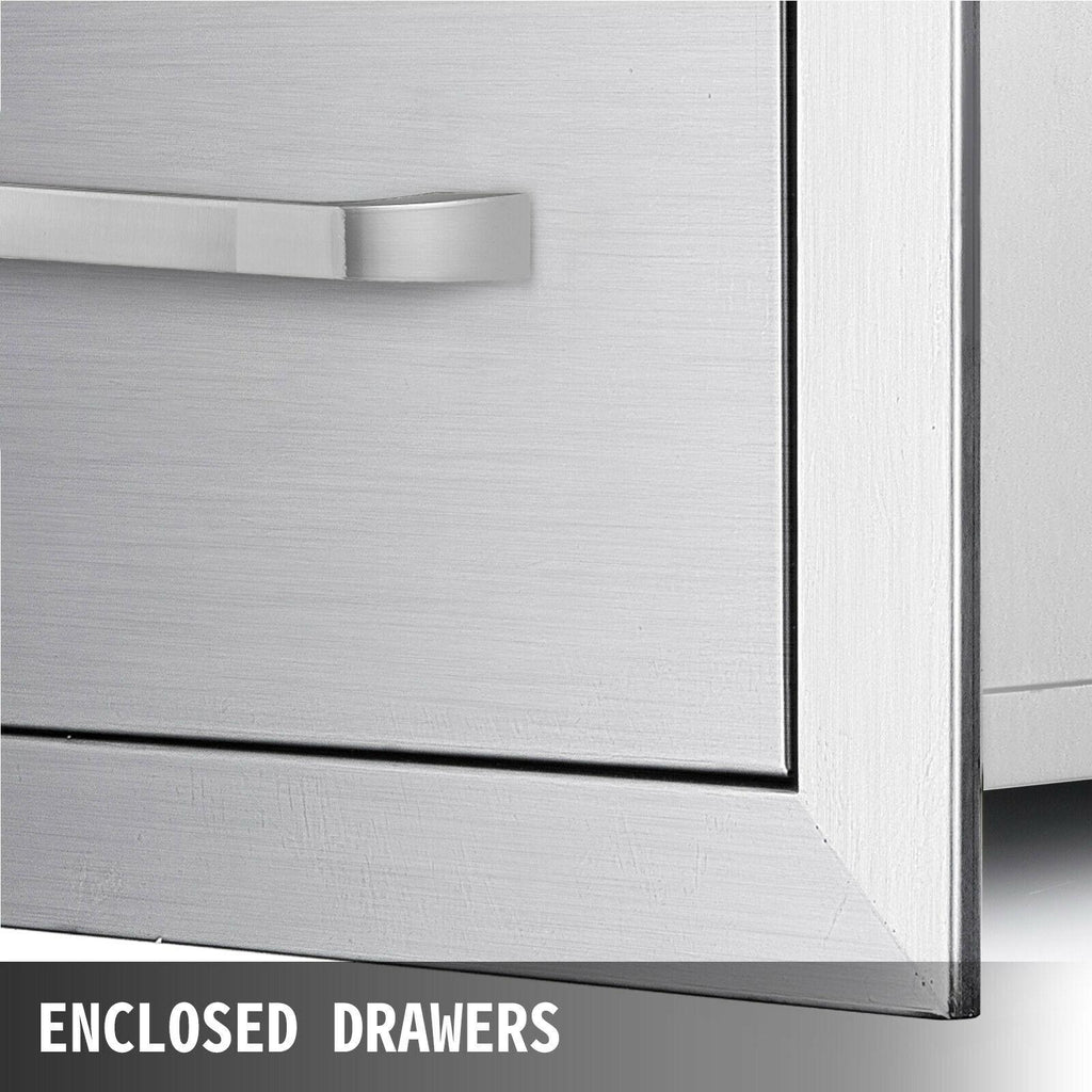 30"X17" Outdoor Kitchen/ BBQ Island Drawer  Steel Triple StoraDrawer