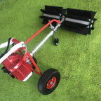 TUQI 43cc Gas 2 Stroke Powered Sweeper Broom Hand Held Concrete Cleaning Driveway Walk Behind
