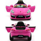 2023 Girl's Ride On Sports Kids Car 12V Battery Powered W/ Dining Table, Leather Seat, LED Lights