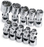SK 4935 Flex Socket Set – 10 Metric Units, Durable, Corrosion Resistant Fractional Tools. SuperKrome Finish Impact Hardware