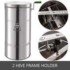 BestEquip Manual Honey Extractor 2 Frame Bee Extractor  Steel Honeycomb Spinner Crank Beekeeping Equipment