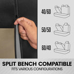 BDK PolyPro Seat Covers Full Set in Beige on Black – Front and Rear Split Bench Seat Covers for Cars, Easy to Install , Car Accessories for Auto Trucks Van SUV