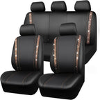 Bling Car Seat Covers Full Set, Shining Rhinestone Waterproof Leather Seat Covers For Women,Universal Fit 95% Automotive, Silver Artificial Diamond