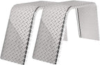 ToughGrade 2-Pack Aluminum Diamond Plate Trailer Fender | Flat Top Trailer Fender 10" X 36" X 18" | Car Hauler Trailers | Cargo Trailers | Landscape Trailers