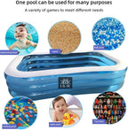 WECEN I&amp;K Inflatable Swimming Pool, Family and Kids Inflatable Rectangular Pool (260x165x50 cm)