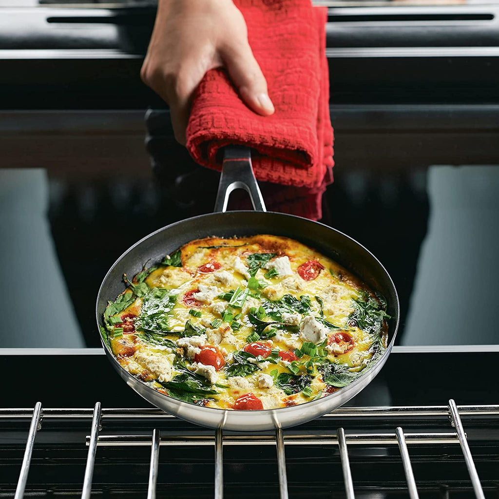 KitchenAid Stainless Steel Nonstick Frying Pans/Skillet Set, 9.5 Inch and 12 Inch, Brushed Stainless Steel