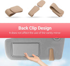 Sunglass Holder for Car Visor Sunglasses Clip Magnetic Leather Glasses Eyeglass Holder Interior Car Accessories for Woman Man - 2 Packs Beige