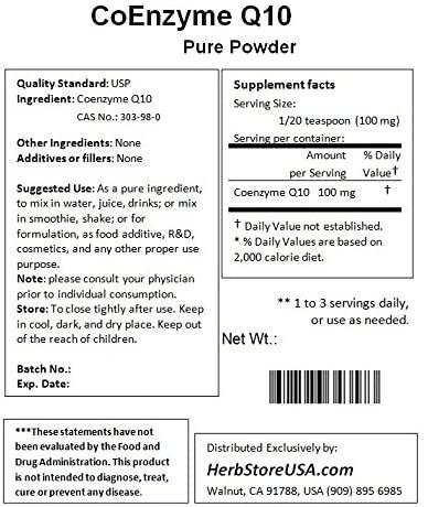 NuSci CoEnzyme Q10 CoQ10 Q10 Pure Powder (1000 Grams (2.2 LB) oz))